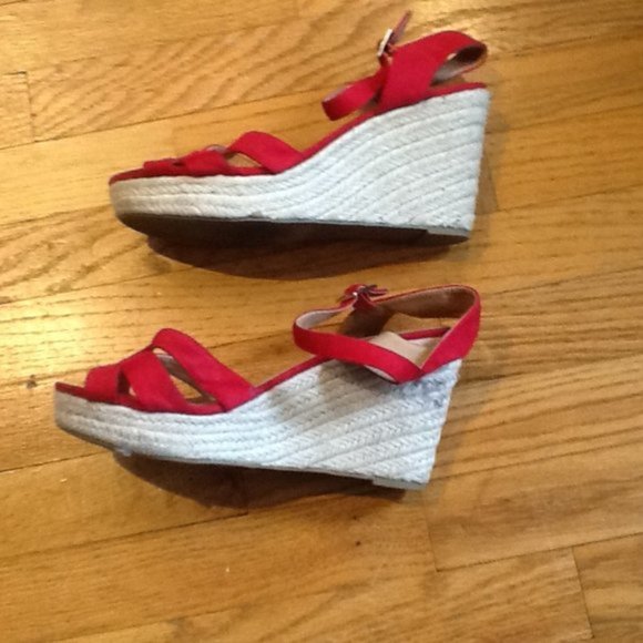 Red Espadrille Wedges - Picture 4 of 4